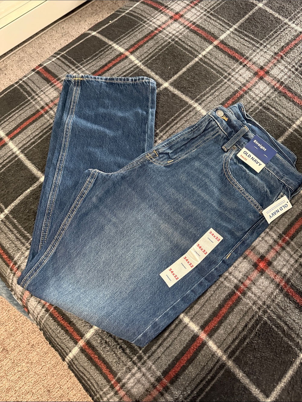 Old Navy Men's Medium Blue Straight-Leg Jeans
